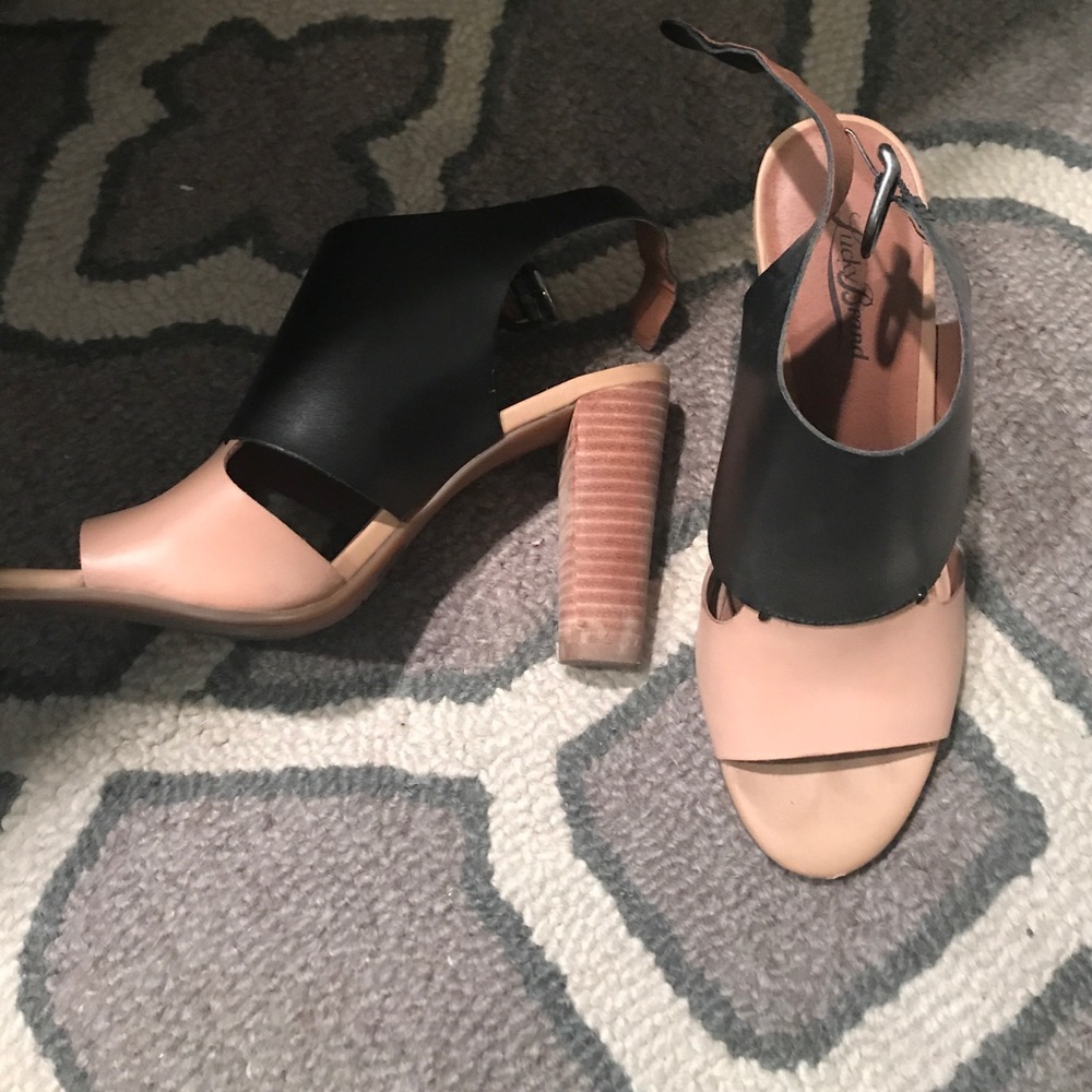 Tan and Black heels